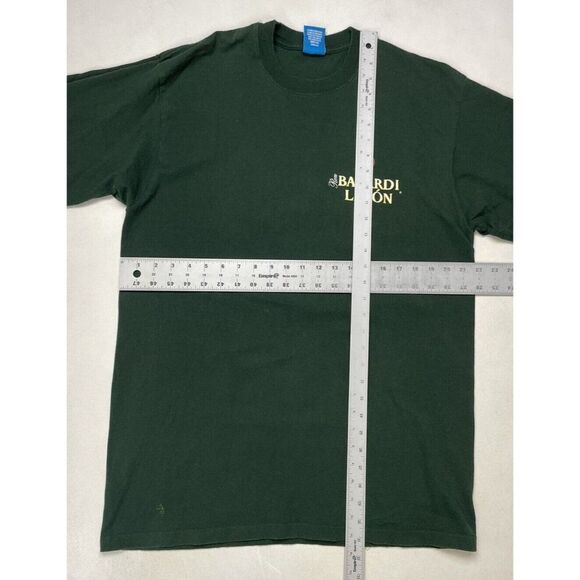 VINTAGE Bacardi Limon Graphic T-shirt Men Large Green Short Sleeve 90s - Picture 8 of 8